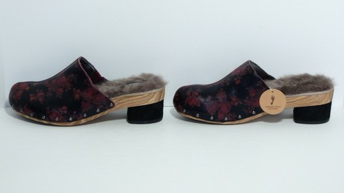NIB NEW Jambu Monaco Mule Heels Multicolored Wine Floral Women's 10M 41 EUR - Picture 4 of 9