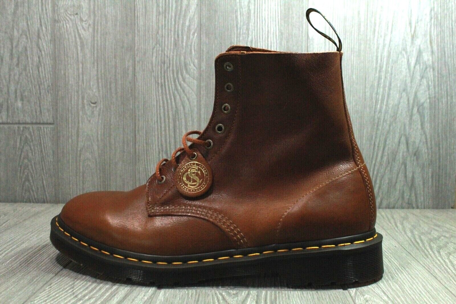 Dr. Martens 1460 Pascal Charles F. Stead Brown Leather Boots Mens 
