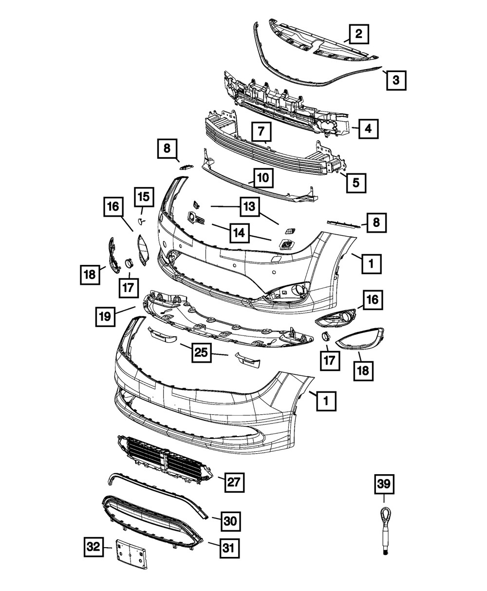 Marco de luz antiniebla delantero izquierdo para Chrysler Pacifica 2017-2018 (N/P 5RX41AXRAB)