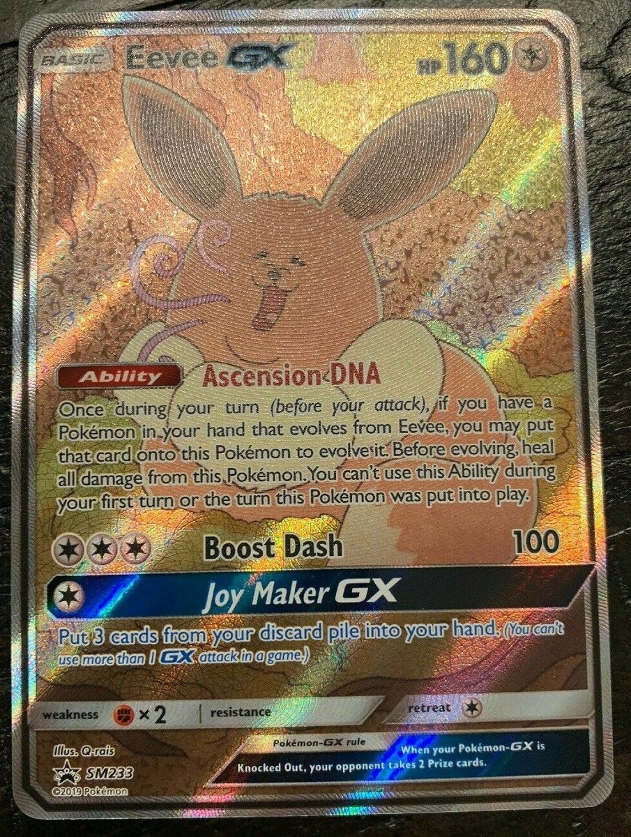 FULL ART Eevee GX ULTRA RARE Black Star Promo SM233 Pokemon FULL ART Eevee GX ULTRA RARE Black Star Promo SM233 Pokemon
