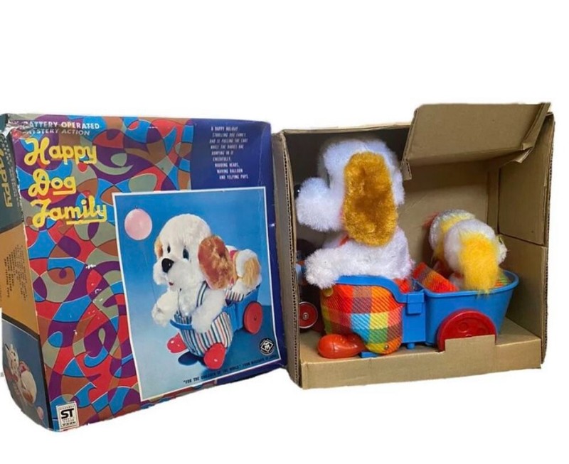 Happy Dog Family Toy from Japan Original Box & Receipt Vintage (Never been used)