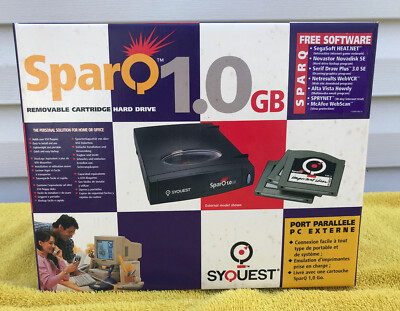 SyQuest SparQ 1.0 GB External Parallel Port Removable Cartridge Drive-Complete
