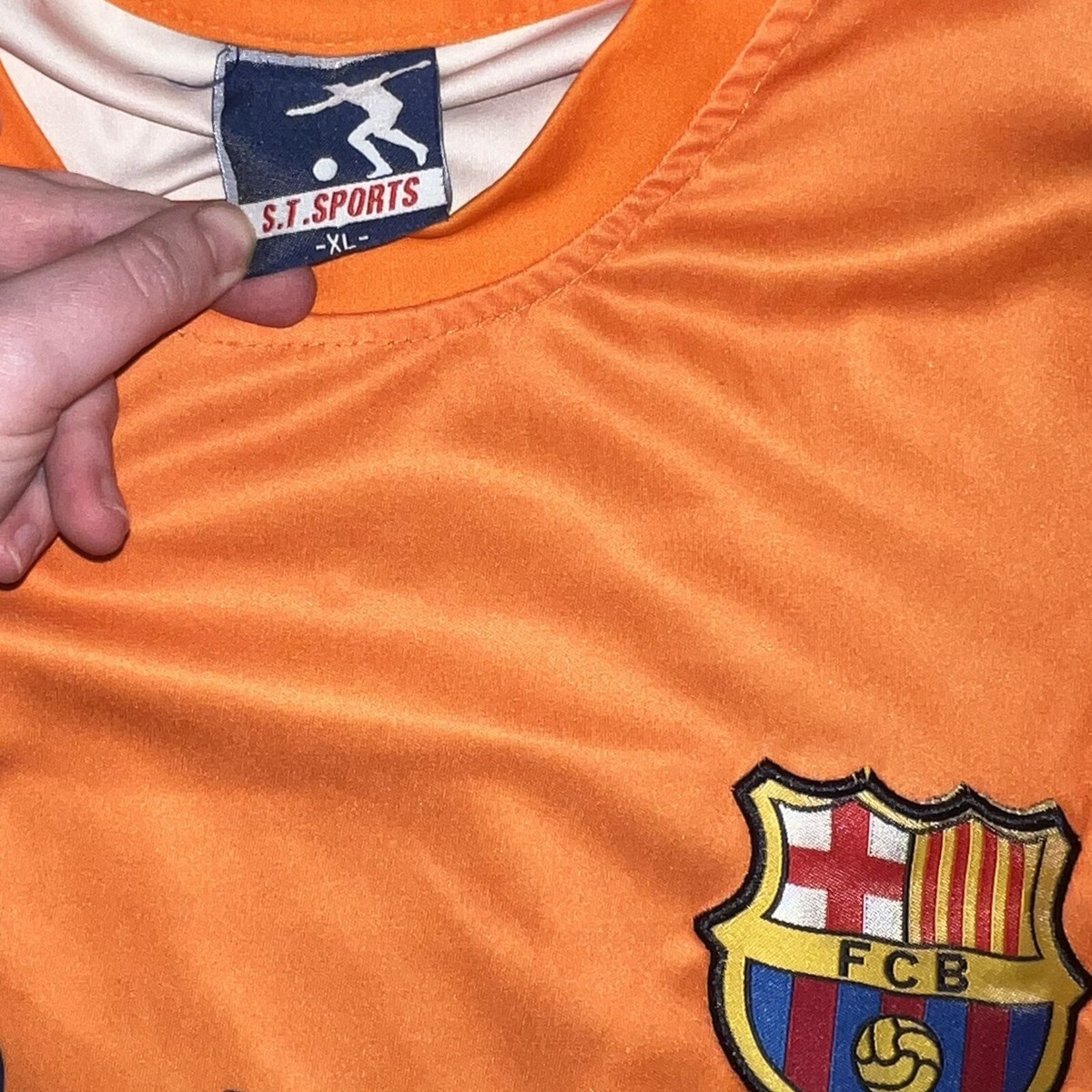 Men's S.T. Sports FC Barcelona Orange Yellow Ombré LFP Soccer