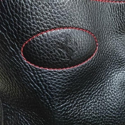 TOD'S For Ferrari Shoulder Bag Black Leather Used - Picture 2 of 7