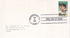 STAMP SCOTT 2417 "Lou Gerhig" 25 CENT 1989 FDC - D