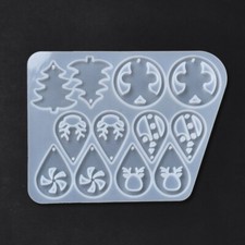 1pz stampo silicone per resina fai da te ciondoli orecchini natale 145x110mm