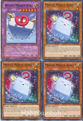 Yugioh Mokey Mokey King + 3x Mokey Mokey Adrift Fusion Set