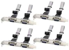 Lot of 4 2 Port Db9 Rs232 serial Port Bracket To 10 Pin Header ribbon Cable