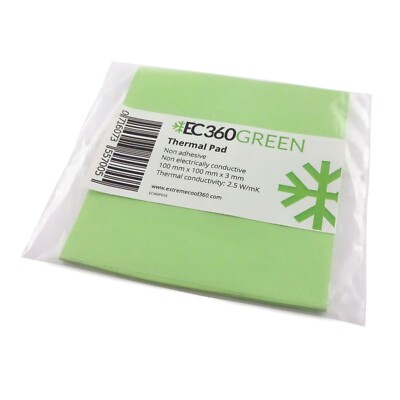 EC360  GREEN 2,5W/mK Wärmeleitpad (100 x 100 x 3,0 mm) I GPU RAM ThermalPad