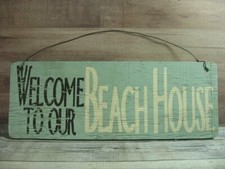 Welcome To Our Beach House Wood Sign Wall Decor USA Nautical