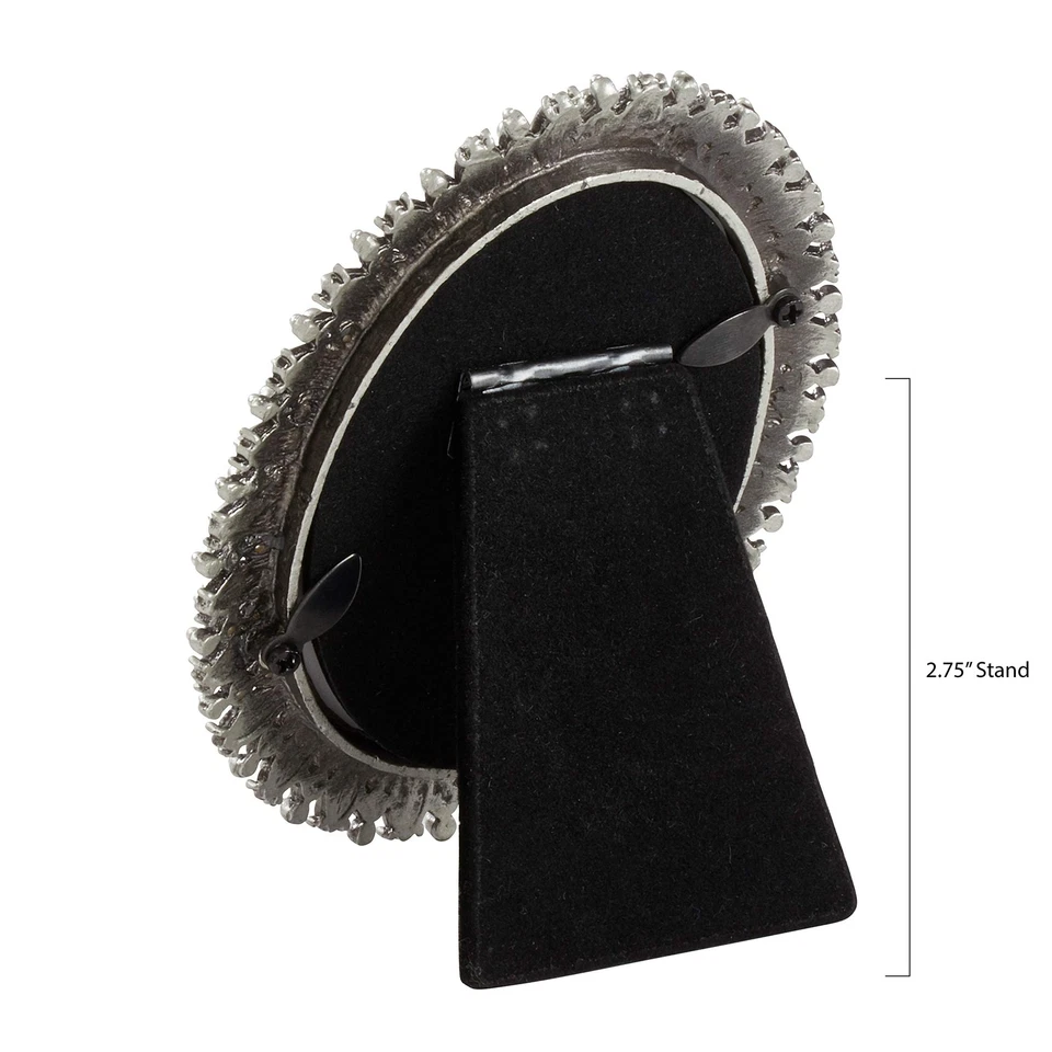 Bejeweled Decorative Photo Frame – Oval Jeweled Pearl and Crystal Vintage Pic... - Image 4 of 4