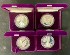 Lot of 4 1986-S American Silver Eagle 1 oz .999 Fine Silver Bullion With Box