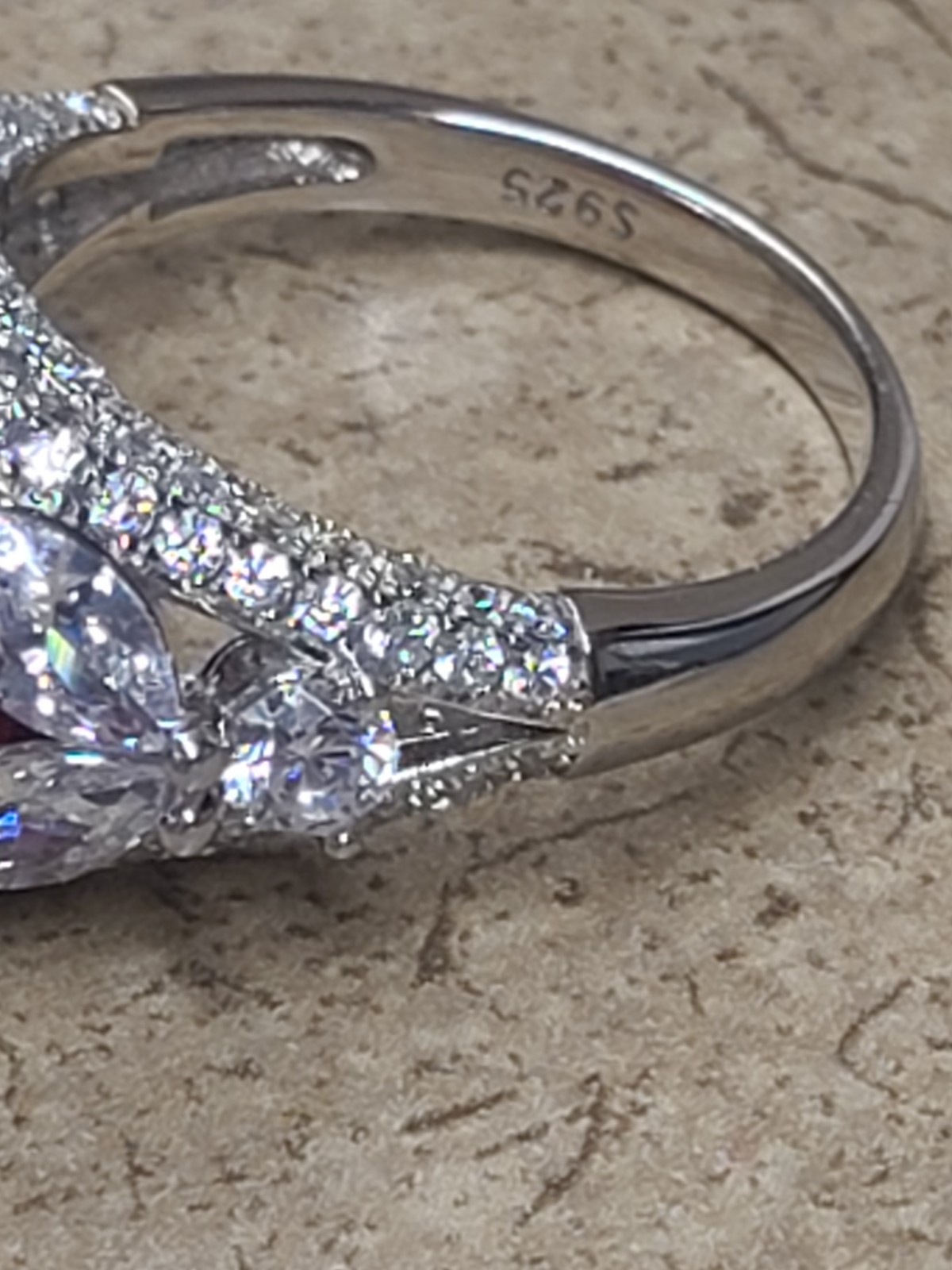 925 Ruby Statement Ring Size 8 - image 3