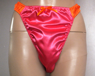 SISSY SATIN DOUBLE FRONT & GUSSET DISCRETE PANTIES C/D ROLE PLAY PRIDE 28" 44"