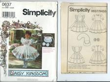 S 9455 sewing pattern Daisy Kingdom DRESS PINAFORE PURSE HAIR BOW girl's 5,6,6x