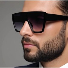 Fashion Women Sunglasses Black Frame Black Big Lens Square Retro Oversized New