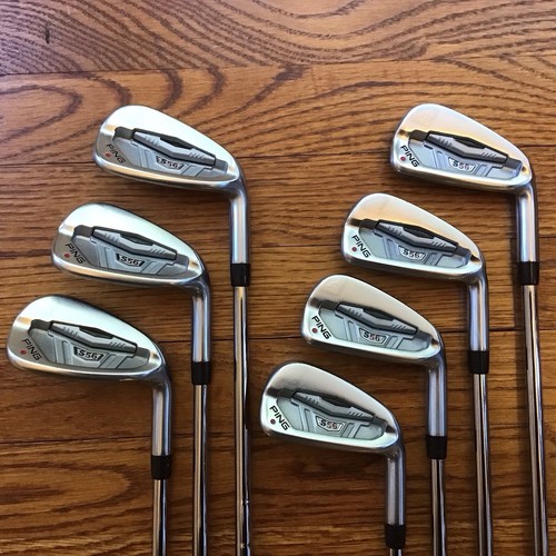 Set De Fers Ping S58 USA 4-9 + PW - Droitier, Shaft KBS Tour Acier Rigide - Point Orange