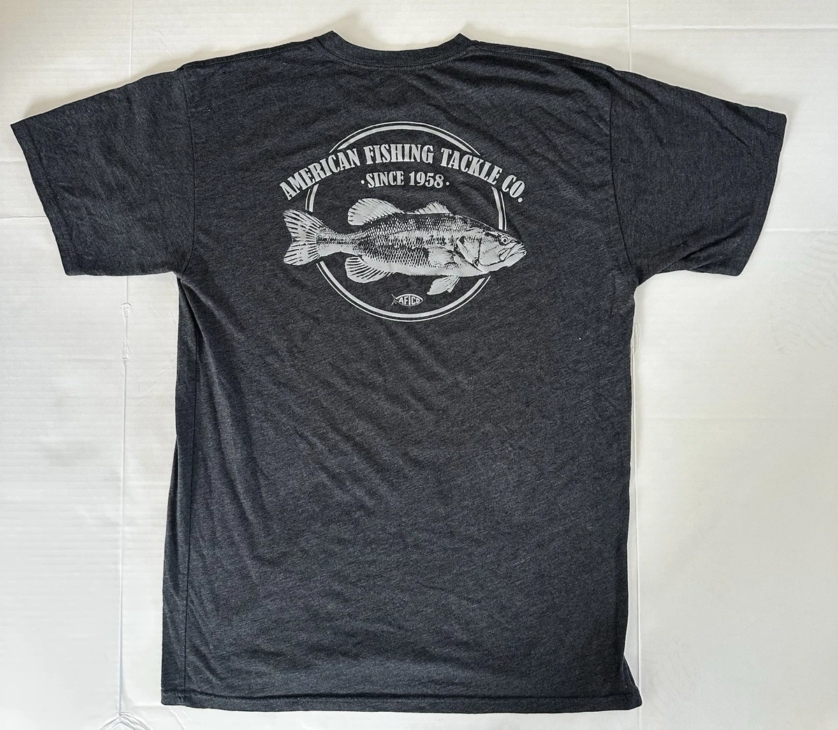 Chemise Boutonnée Homme American Fishing Tackle Co – Manches Courtes, Bleue, Taille XL