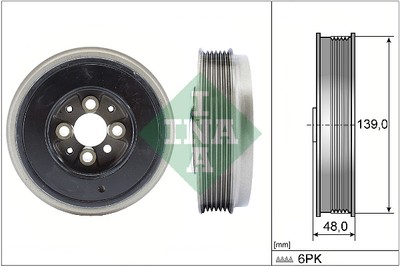 INA 544 0065 10 Riemenscheibe, Kurbelwelle für AUDI,FORD,SEAT,SKODA,VW
