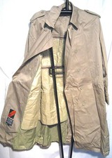Oleg Cassini Khaki Tan 1970s Trench Coat All Weather Double Breasted Belted Dead