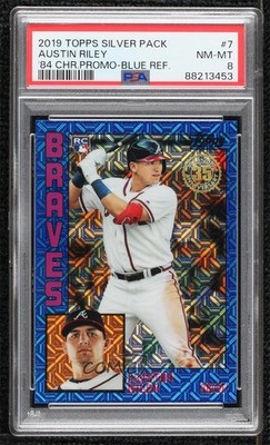 2019 Topps Update Silver Pack Blue /150 Austin Riley #T84U-7 PSA 8 Rookie RC 0ls