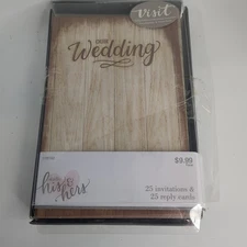 Studio His And Hers Hobby Lobby Wedding Invitations& Reply Cards w/Envelope25ct