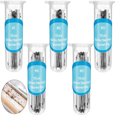 WILLBOND 500 Pieces Stainless Steel Insect Pins Kit Specimen Entomology Pins But
