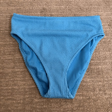 Bleu Rod Beattie Malibu Blue 90's Hi Waist Textured Bikini Bottom Size 4 NWOT