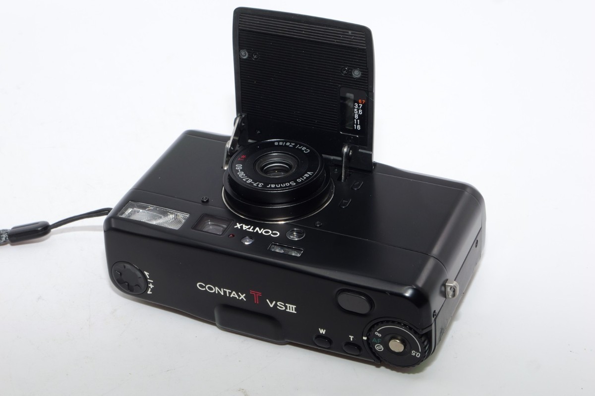 Contax TVS III 35mm Point & Shoot Film Camera. Black. Case & Wrist