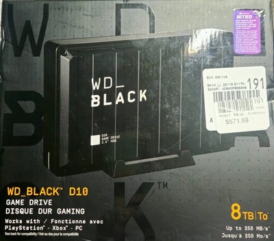 Western Digital Black 8TB D10 External 7200 RPM (WDBA3P0080HBK-NESN) Hard Drive