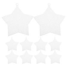 Garneck 10 Pcs Plastic Canvas Star Sheets - 5 White 14.00X14.00X0.20CM,