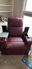 Red Faux Leather Recliner Armchair w/ Cup Holder, Pad Arms 33x33x35 — photo 3