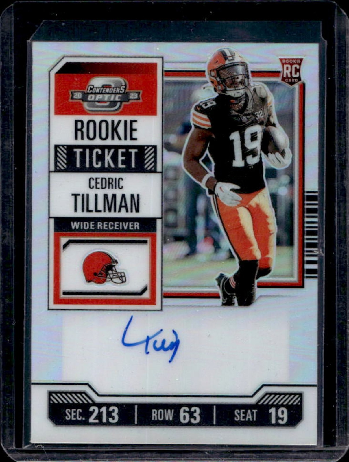 2023 Panini Contenders Optic Cedric Tillman RC Silver Ticket RPS Auto #104