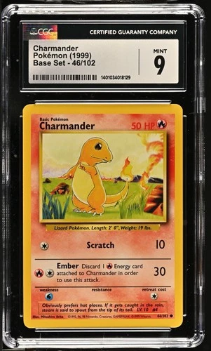 CGC 9 Charmander 46/102 Base Set Pokemon 1999