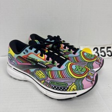 Brooks Ghost 15 Running Shoes Sz 9.5 Wednesday Holmes Pride LGBTQ 1203801B058