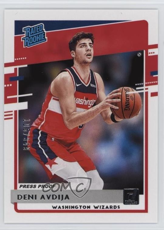 2020 Panini Donruss Rated Rookies Press Proof Silver /349 Deni Avdija #205 1e6a