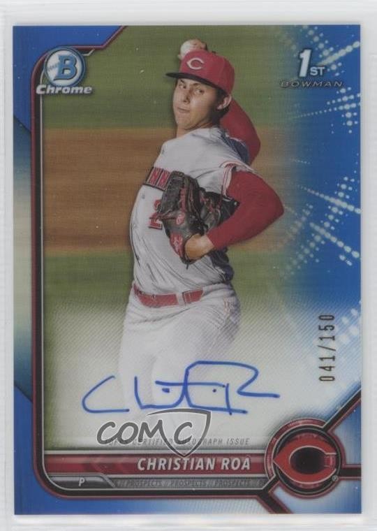 2022 Bowman Chrome Prospect Blue Refractor /150 Christian Roa #CPA-CRA Auto 12yh