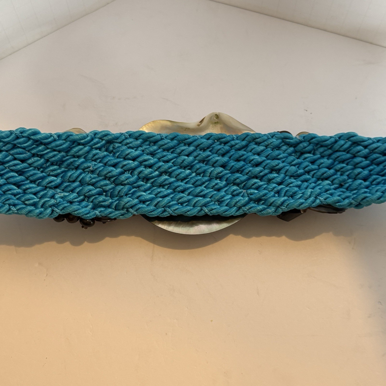 Twisted Blue Cord Statement Shell Beaded Women’s … - image 17