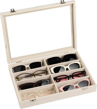 8-Slot Sunglass Organizer,Velvet Sunglass Holder for Drawer