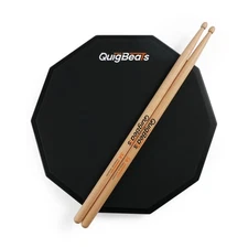 Drum Pad & Premium Drum Sticks, Silent Drum Practice Pad with Pitch Matched 5...