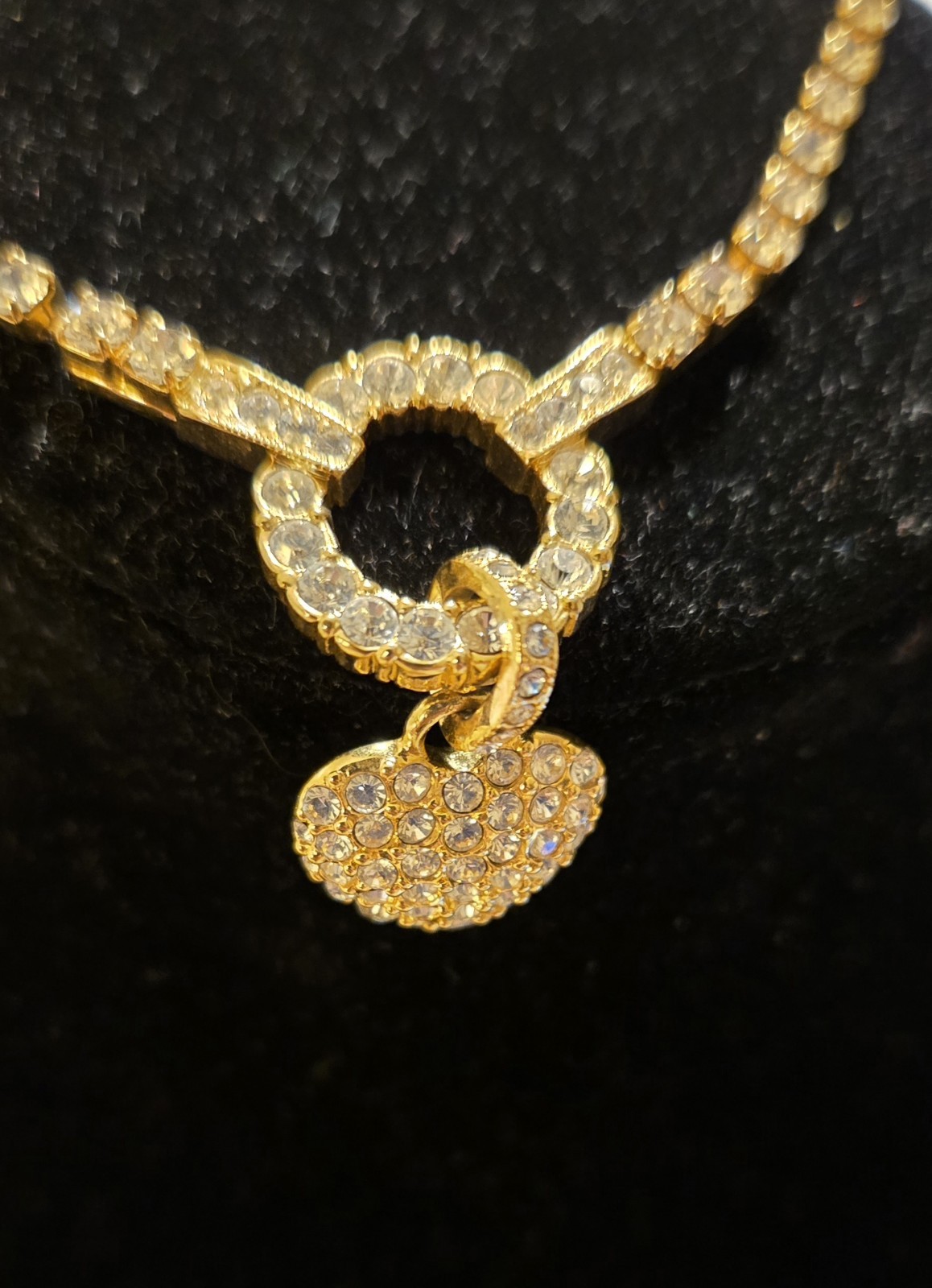 Heart Circle Dangle Clear Stone  Adjustable Neckl… - image 3