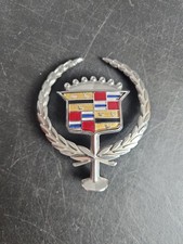 Vintage Cadillac Wreath Crest Hood Ornament Silver Emblem Vintage Cadillac Wreath Crest Hood Ornament Silver Emblem