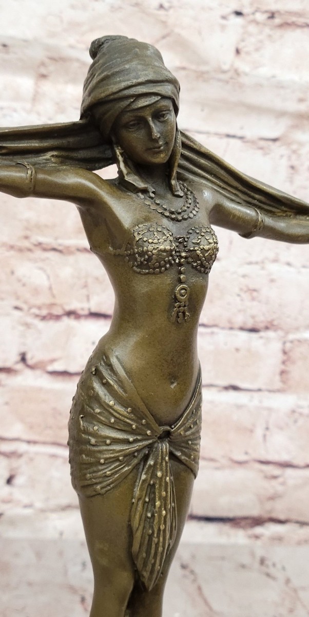 SIGNED EGYPTIAN DANCER CHIPARUS BRONZE SCULPURE STATUE ART DECO