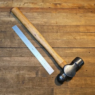 Vintage Ball Peen BLACKSMITH Hammer • HELLER 24oz Head NICE! ☆USA