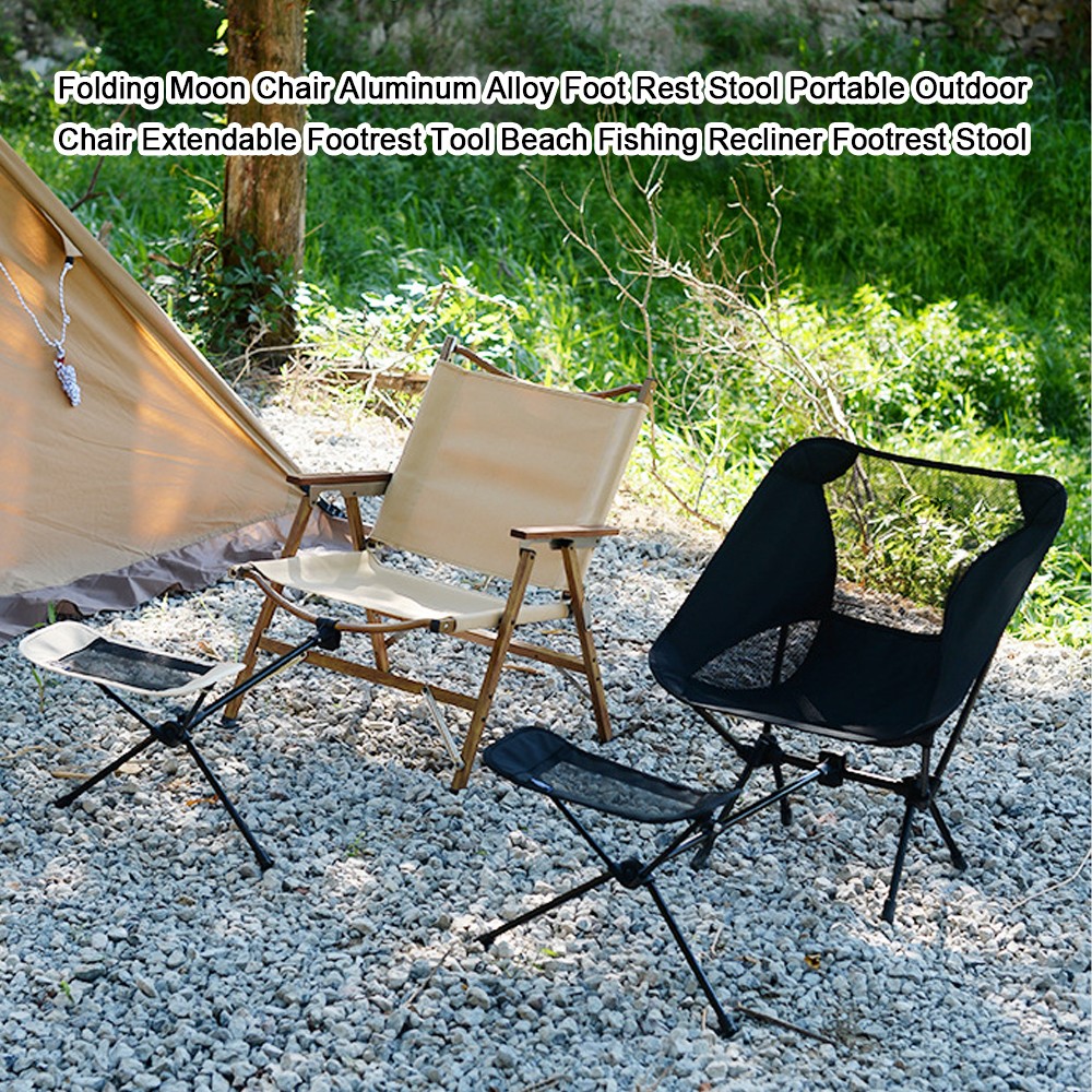 Folding Moon Chair Aluminum Alloy Foot Rest Stool Portable Outdoor Chair