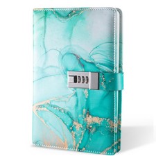 Lockable A5 Diary Journal with Combination Lock  PU Leather Planner 8.6x5.9 in