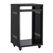 16U AV Rack, 200 lbs Max Capacity, Home Recording Studio Rack with Lockable Cast