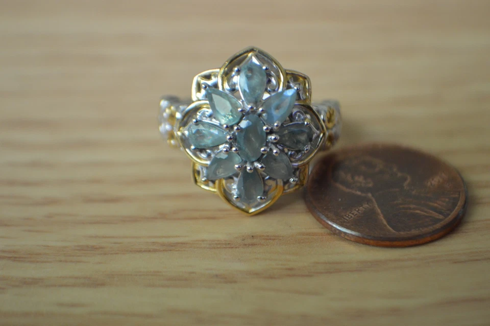 Anillo de Alejandrita Narsipatnam Cambio de Color 2.00ct 18K YG Sobre Plata Fina Talla 7 Foto 4 de 4