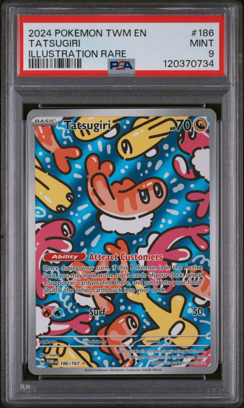 POKEMON TATSUGIRI ILLUSTRATION RARE #186 PSA 9