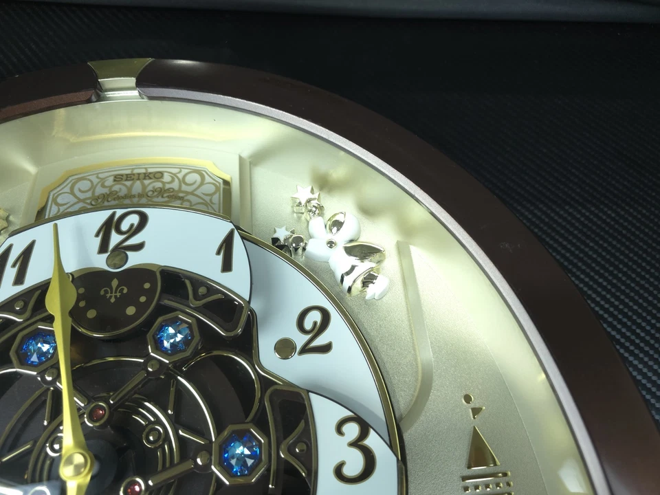 Seiko Swarovski Clock Melody in Motion Wall QXM491BRH 18 Melodies READ - Image 3 of 4